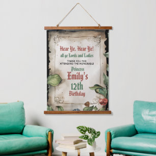 Wood Topped Wall Tapestry