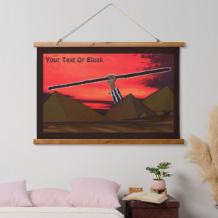 Wood Topped Wall Tapestry