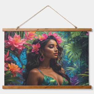 Wood Topped Wall Tapestry