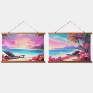 Wood Topped Wall Tapestry