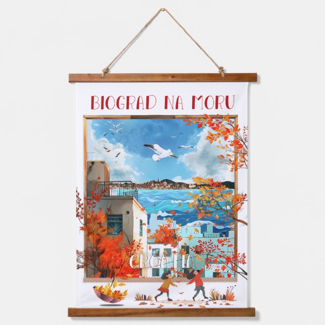 Wood Topped Wall Tapestry - Biograd na Moru 2 (Front)