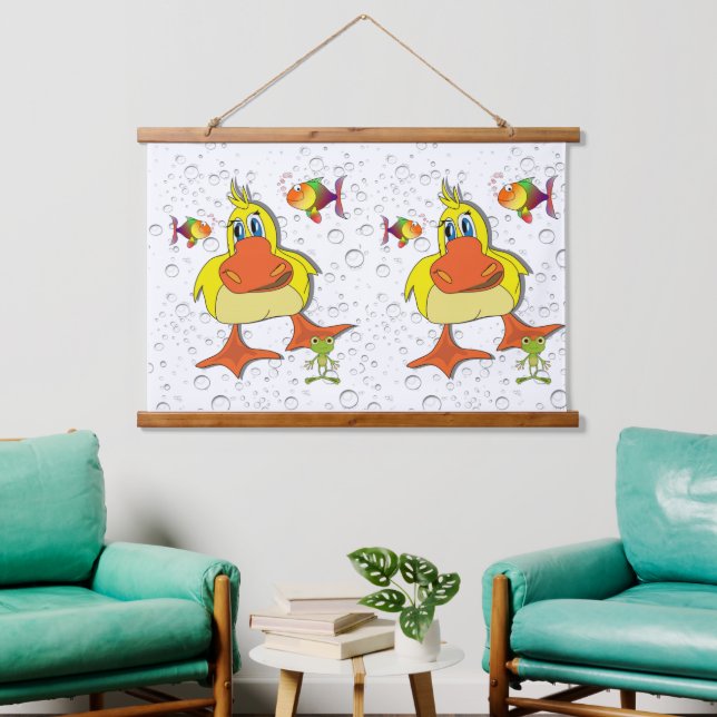 Wood Topped Wall Tapestry Duck  (Living Room)