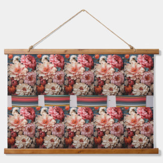Wood Topped Wall Tapestry. Hanging Tapestry