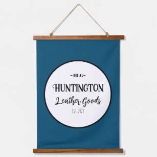 Wood Topped Wall Tapestry - Minimalist Store Sign