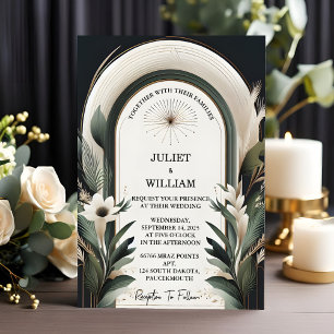 Wood Tree Forest Rustic Barn Farm Arch Wedding Invitation