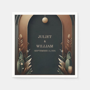 Wood Tree Forest Rustic Barn Farm Arch Wedding Napkin