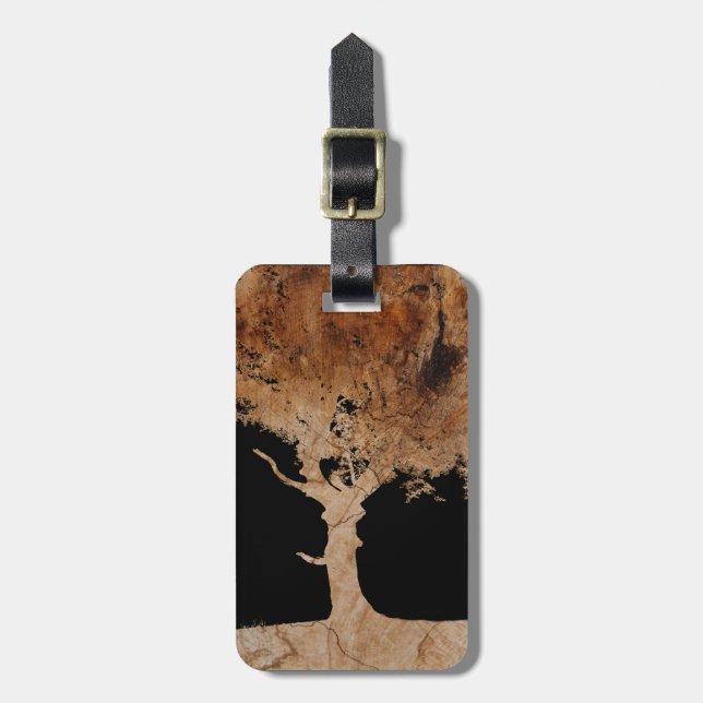 Wood tree luggage tag (Front Vertical)
