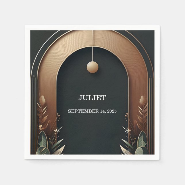 Wood Tree Rustic Barn Farm Arch Bridal Shower Napkin (Front)