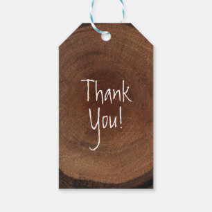 Wood Tree Trunk Bark Rustic Country Wedding Favour Gift Tags