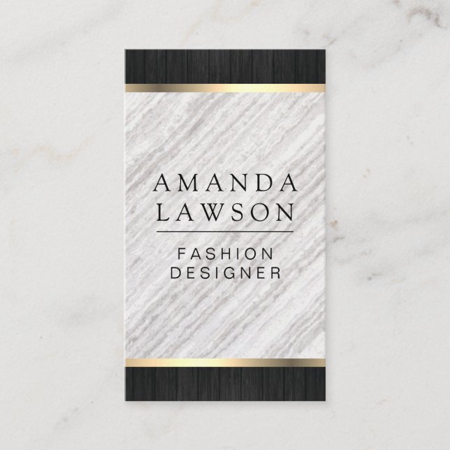 Wood Trim and Lux Designs Variation Business Card (Front)