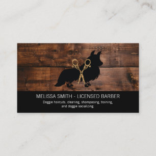 Wood Trim   Animal Care Groomer   Cleaner Business Card