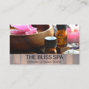 Wood Trim Salon Oils and Bath Salts Business Card