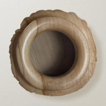 Wood Vessel and Wood Lid Round Pillow