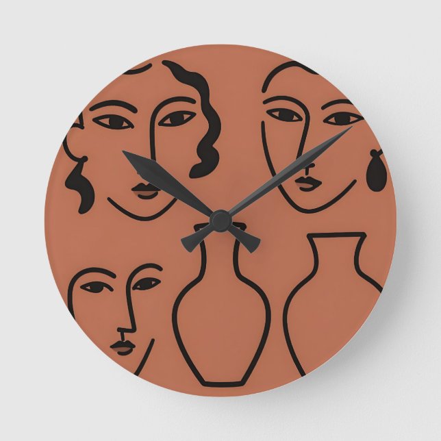 Wood Wall Art Round Clock (Front)