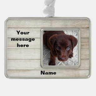 Wood wall silver plated framed ornament