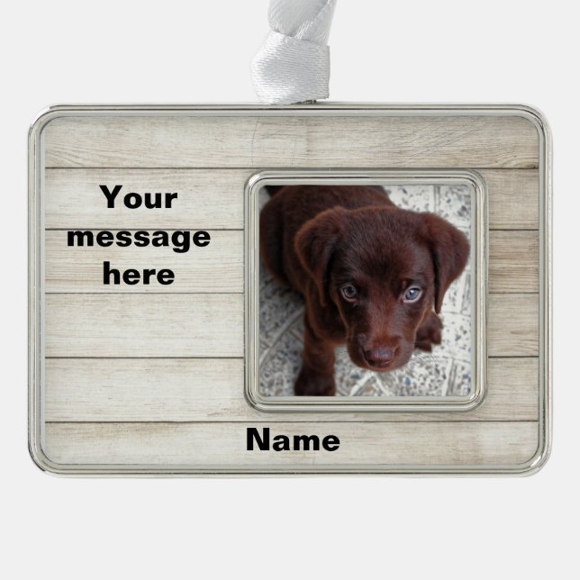 Wood wall silver plated framed ornament (Front)