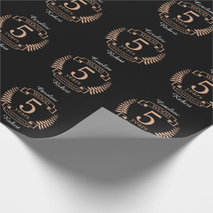 Wood wedding anniversary 5 years wrapping paper
