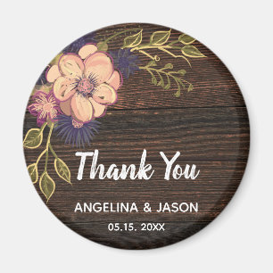 Wood Wedding Thank You Favor Magnet