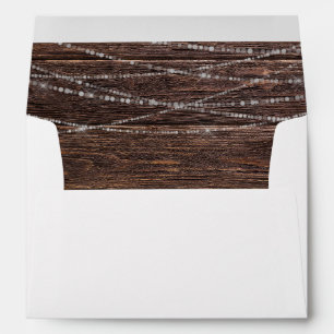 Wood & White String Lights Envelope