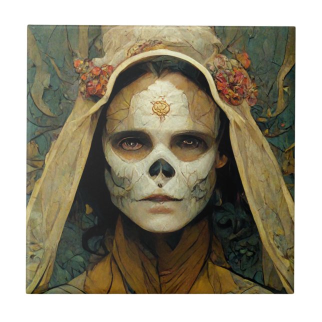 Wood Witch 1 Fantasy Ceramic Tile (Front)