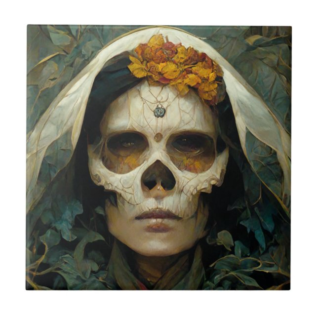 Wood Witch 2 Fantasy Ceramic Tile (Front)