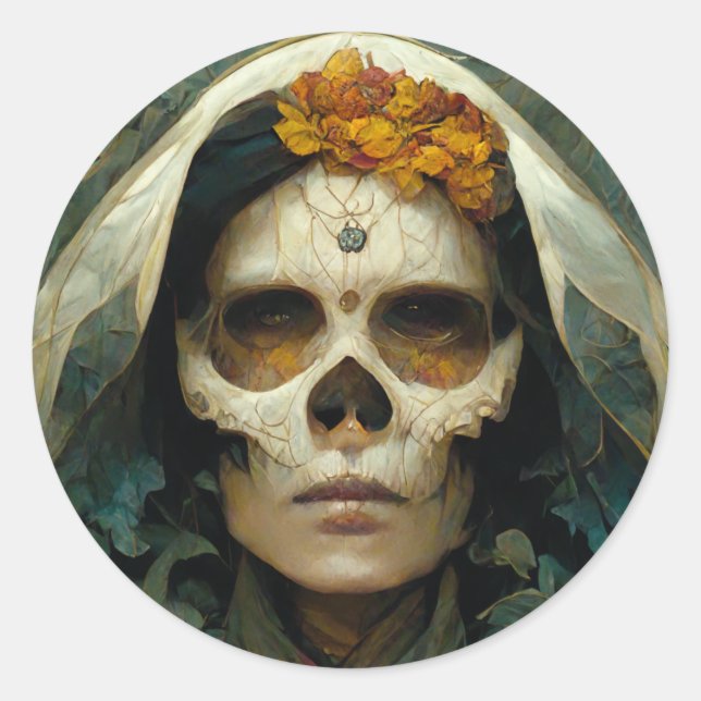 Wood Witch 2 Fantasy Classic Round Sticker (Front)