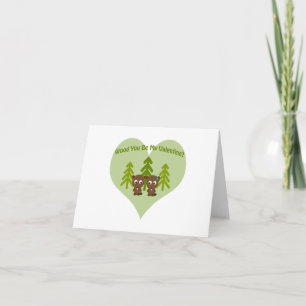 Wood You Be My Valentine Holiday Card