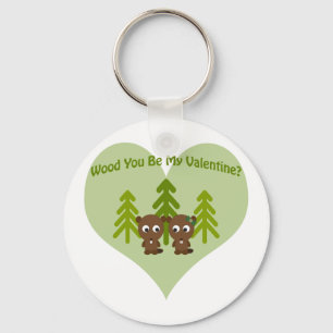 Wood You Be My Valentine Key Ring