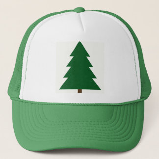 Woodblock Christmas Tree Trucker Hat