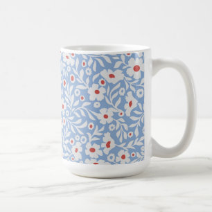 Woodblock Floral Pattern Coffee Mug