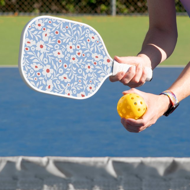 Woodblock Floral Pattern Pickleball Paddle (Insitu)
