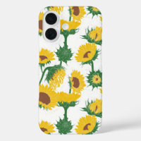 Woodblock Print Sunflower yellow