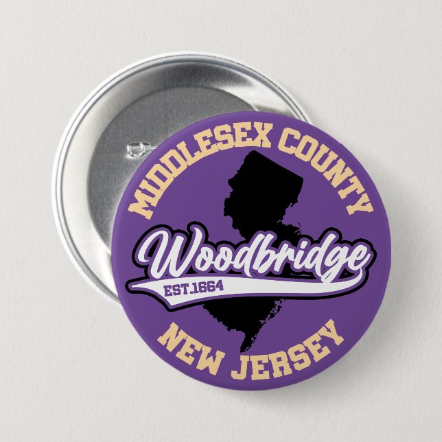Woodbridge,New Jersey 7.5 Cm Round Badge (Front & Back)