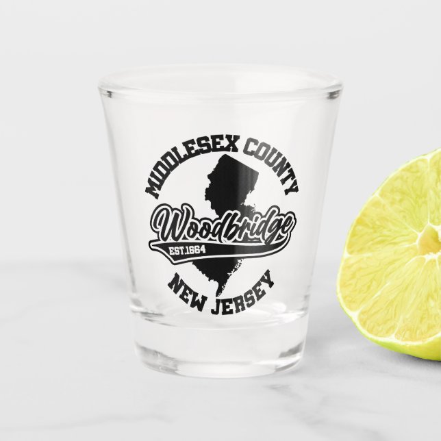 Woodbridge,New Jersey Shot Glass (Front)