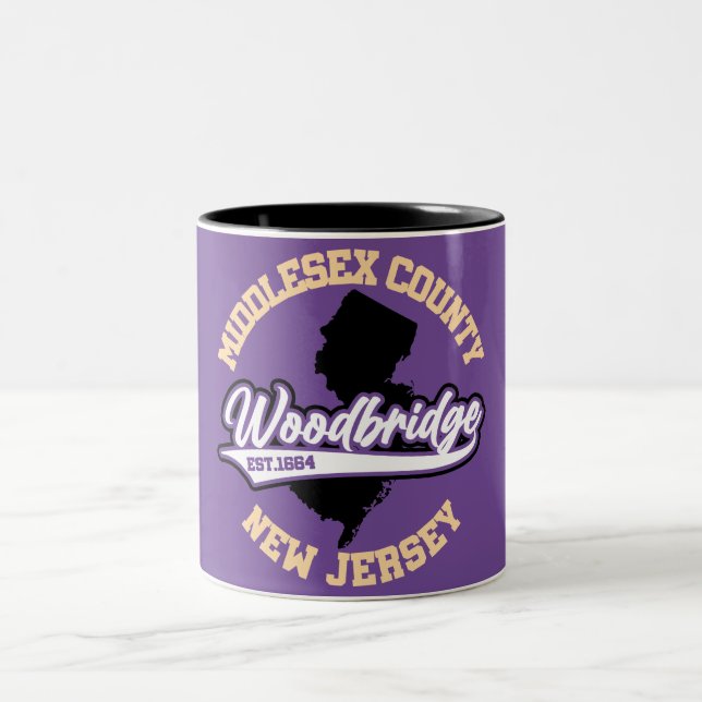 Woodbridge,New Jersey Two-Tone Coffee Mug (Center)