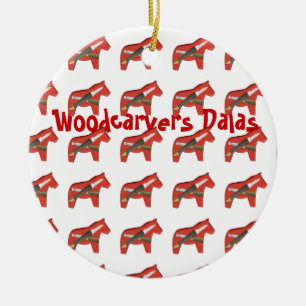 Woodcarvers Dala Horse Ornament