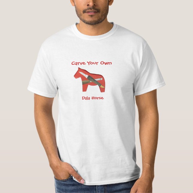 Woodcarvers Dala Horse T-Shirt (Front)
