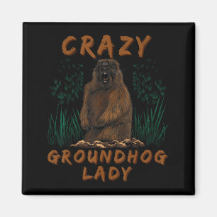 Woodchuck Crazy Groundhog Rodent Ground Squirrel Magnet