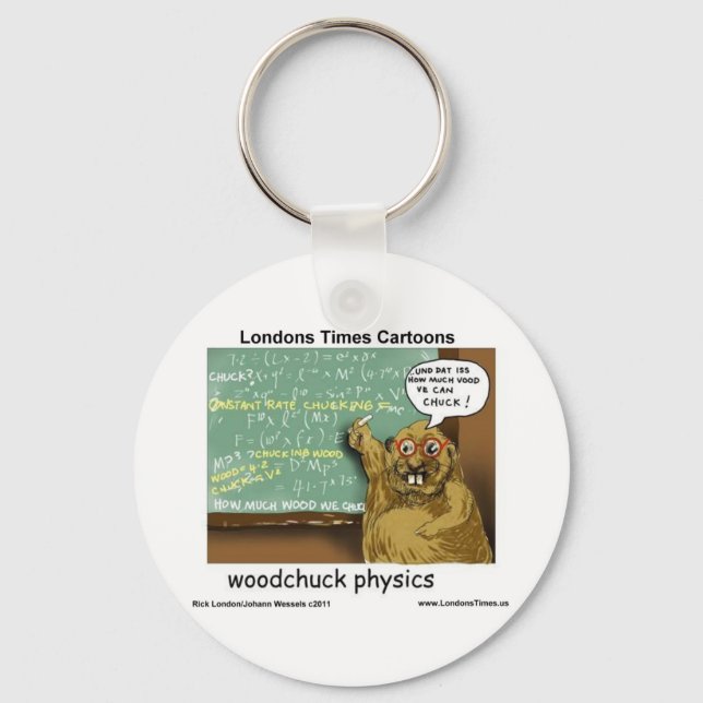 Woodchuck Physics Funny Gifts Tees Mugs & Cards Key Ring (Front)