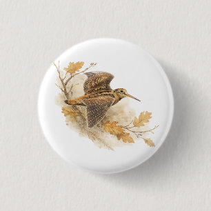 Woodcock 3 cm round badge