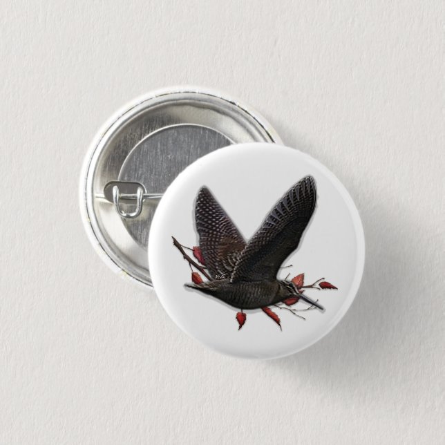 Woodcock  3 cm round badge (Front & Back)