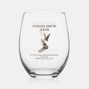Woodcock Hunting Stemless Wine Glass