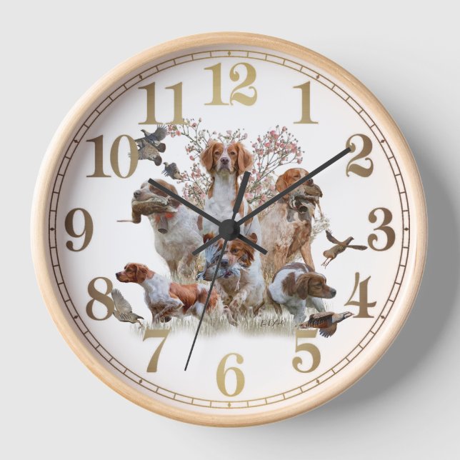 Woodcock hunting with Brittany Spaniel    Clock (Front)