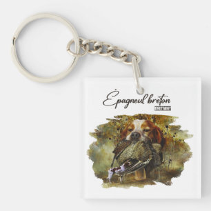 Woodcock hunting with Brittany Spaniel   Key Ring