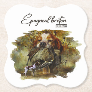 Woodcock hunting with Brittany Spaniel     Paper Coaster