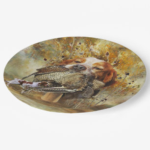 Woodcock hunting with Brittany Spaniel Paper Plate