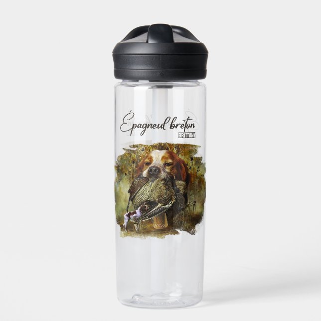 Woodcock hunting with Brittany Spaniel     Water Bottle (Front)