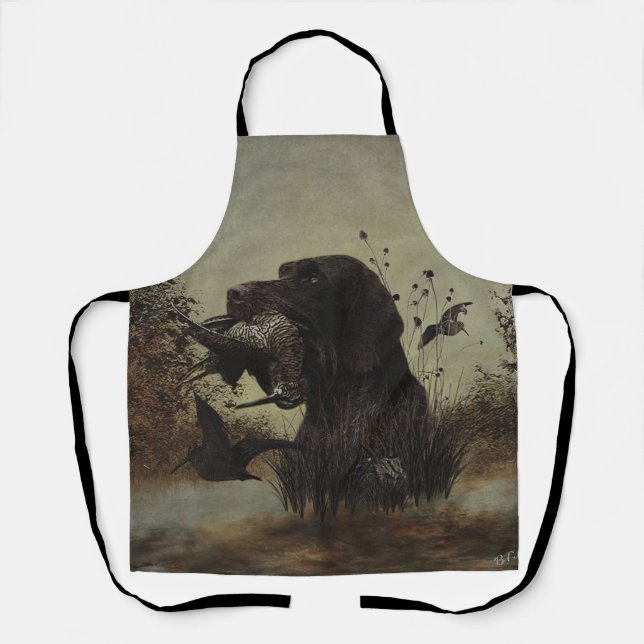 Woodcock Hunting with German Wirehaired Pointer   Apron (Front)