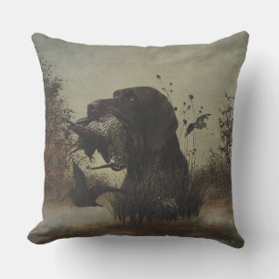 Woodcock Hunting with German Wirehaired Pointer Cushion