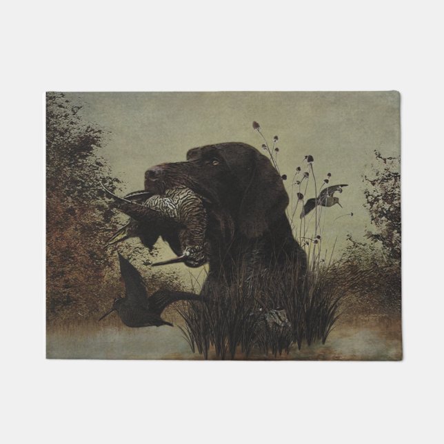 Woodcock Hunting with German Wirehaired Pointer   Doormat (Front)